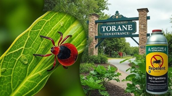 Lyme disease risks in Western North Carolina depicted with tick and elements.