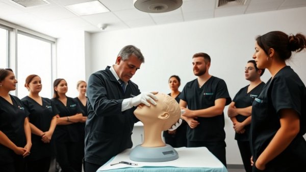 Instructor demonstrates to attentive students at UNC medical school planning