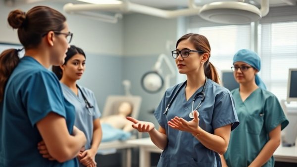 UNCW medical school planning with instructor guiding students in a modern classroom.
