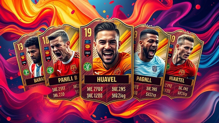 FC 26 Ultimate Scream promo football cards with colorful abstract design.