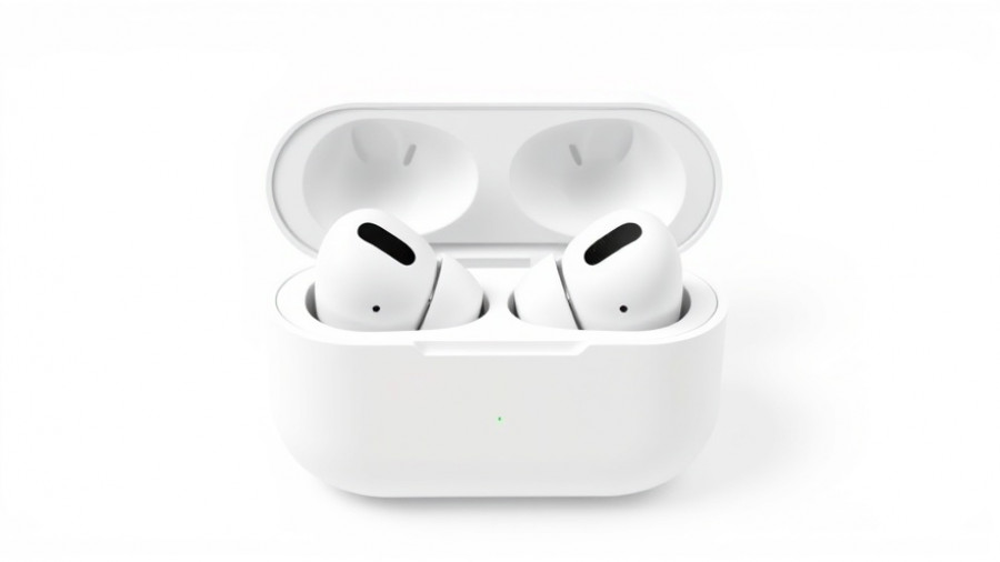 AirPods Pro 2 in charging case on white background.