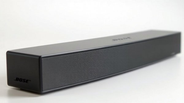 Bose Smart Dolby Atmos soundbar in sleek black design.