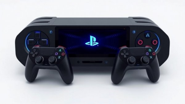 Sleek PlayStation Portal with glowing blue display, Black Friday Deal.