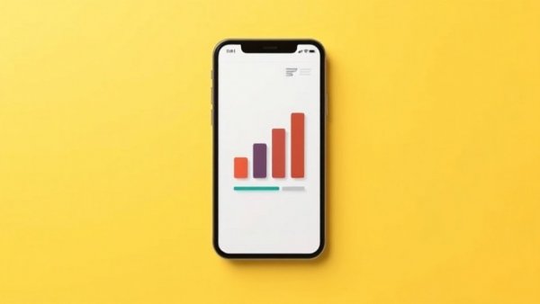 Minimalist smartphone and bar chart graphic on yellow background, Top Trending Phones Week 48.