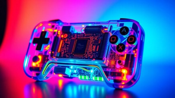 Translucent N64 Clones with vibrant colors on contrasting backgrounds.