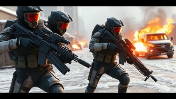 Intense combat scene with soldiers in futuristic gear on a snowy battlefield, depicting Battlefield 6 Update 1.1.3.0 issues.