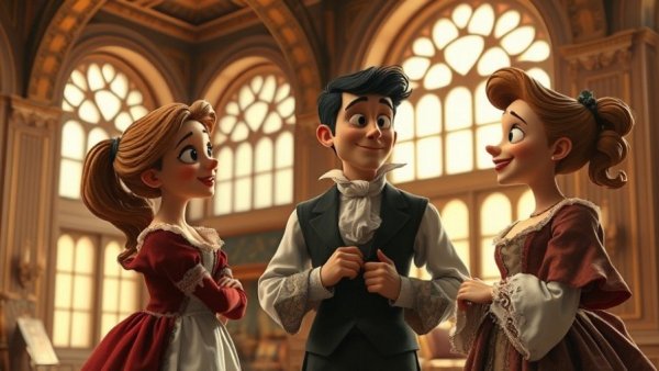 Whimsical characters in a grand room, emphasizing Xbox game pricing strategies.