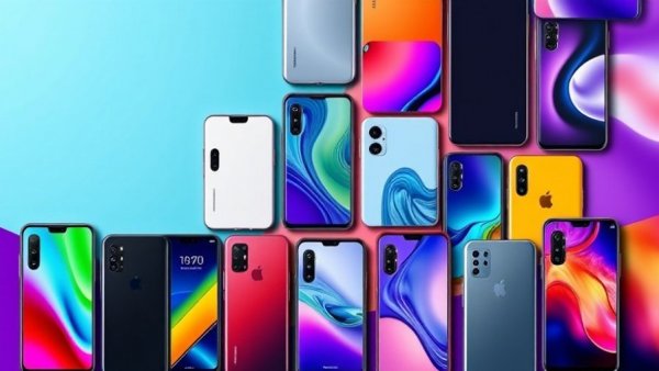 Collage of most popular phones of 2025 in vibrant colors.