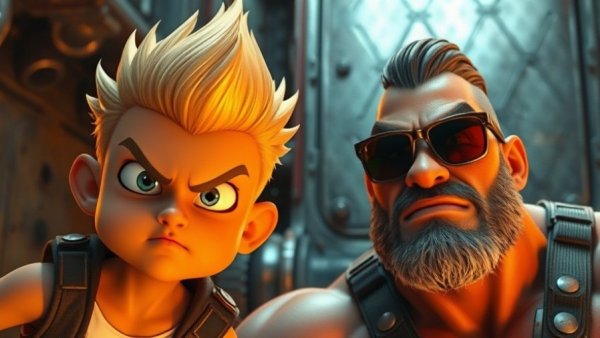 Final Fantasy VII Remake characters in intense scene with glowing background.