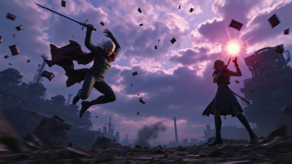 Futuristic action scene from Arknights Endfield