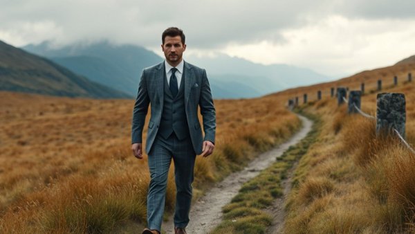 Character walking in autumn landscape, Baby Steps IGF Awards.