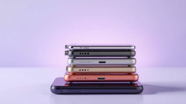 Stacked Google Pixel 10a phones in various colors showcasing design.