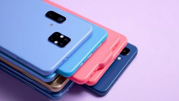 Colorful Google Pixel 10a phones stacked on light purple background.
