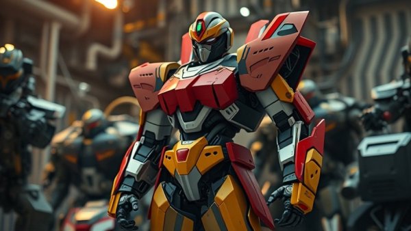 Futuristic robot amid parts, representing Marathon launch player numbers.