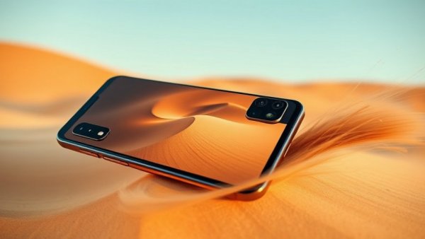 Realme C81 smartphones with dual cameras in a desert setting
