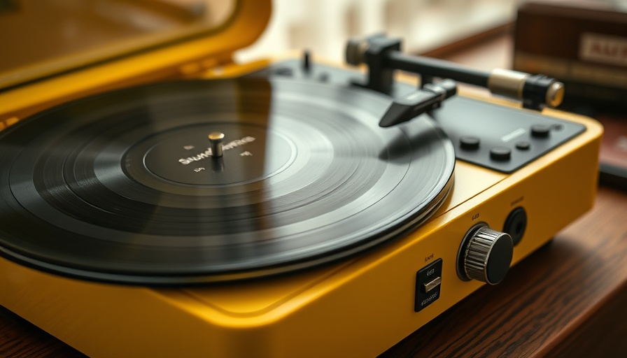 Audio-Technica Sound Burger playing vinyl on a stylish table.