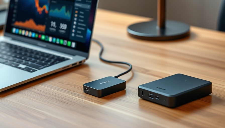 Anker laptop accessories deals on modern workspace setup.