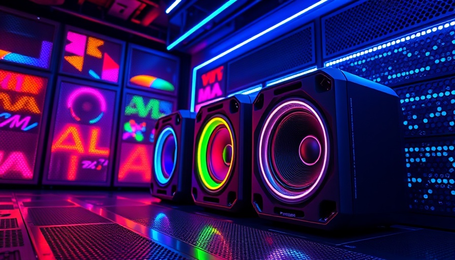 Panasonic BMAX Speakers in dynamic LED display with colorful lights