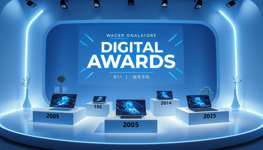 Laptop Mag closure news: Digital awards display showcasing technology products.