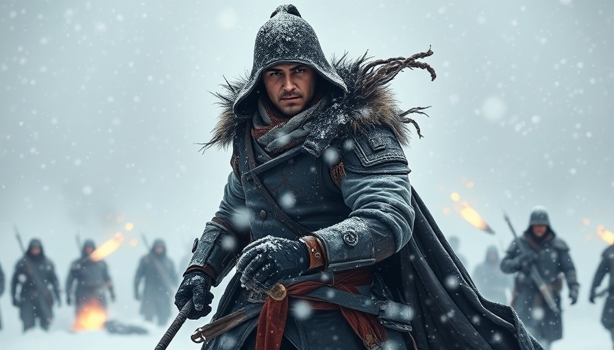 Dynamic warrior in snowy battlefield from Wuchang: Fallen Feathers Censorship.