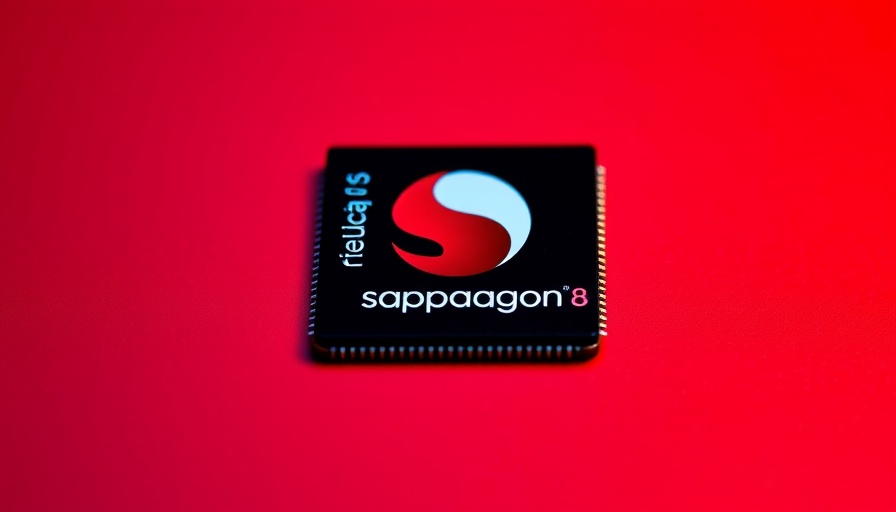 Snapdragon 8 Gen 5 chip on red gradient background.