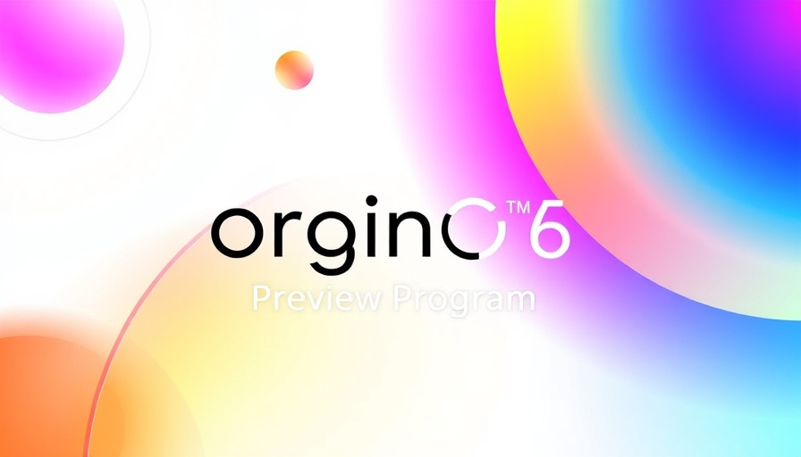 Vibrant OriginOS 6 Preview Program digital design with gradient.