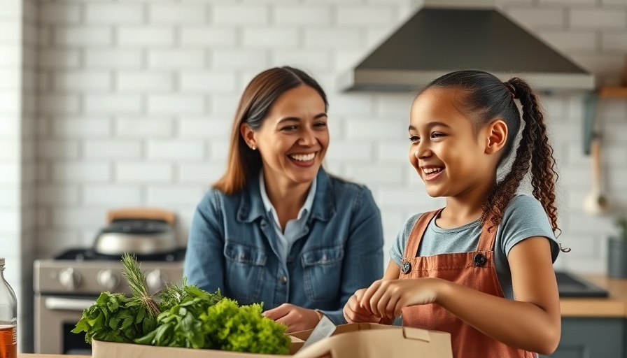 Woman and child enjoying Sam's Club membership deal in kitchen