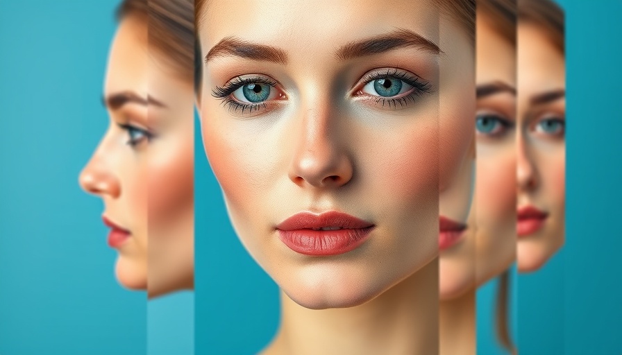 Collage of woman's face transformation, focusing on Botox effects.