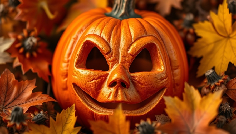 Pumpkin face mask benefits with close-up of ÉMINENCE mask in autumn setting.