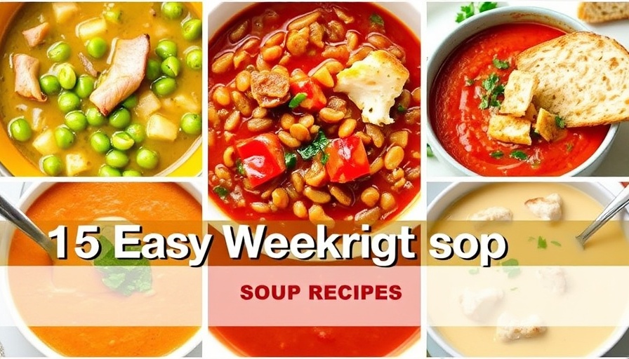 Collage of kid friendly soup recipes with text overlay.