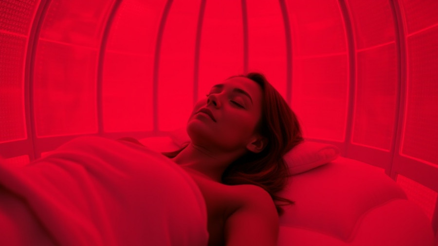 Ammortal Chamber wellness session with ambient red lighting.