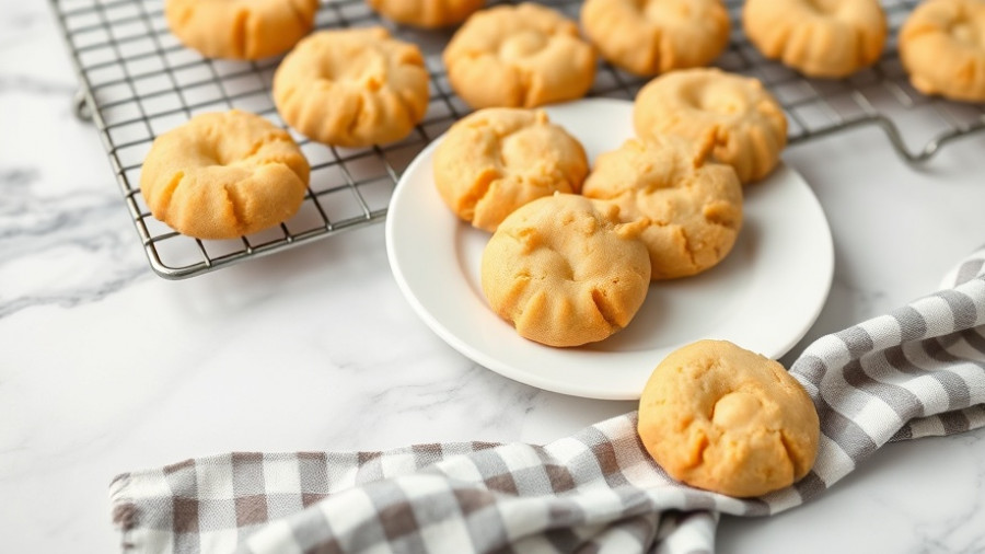 Golden easy sugar cookies on a plate and cooling rack.
