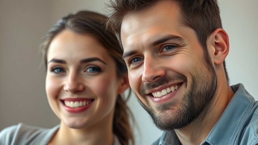 Portraits of a man and woman in a neutral indoor setting.