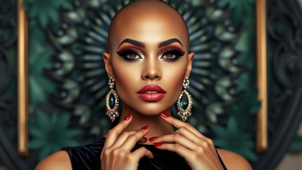 Glamorous woman with dramatic style at an event, Cynthia Erivo viral GIF.