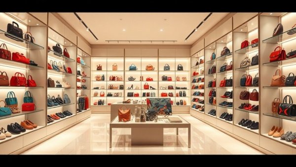Luxurious retail store showcasing handbags, enhancing personal style.
