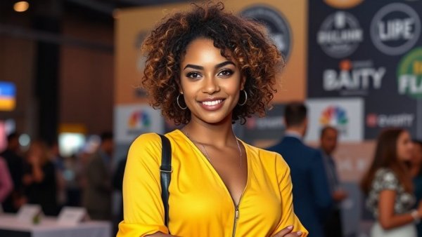 Young woman at event addressing Cynthia Erivo Misogynoir, vibrant setting.