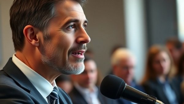 Professional podcast speaker close-up discussing health topics.