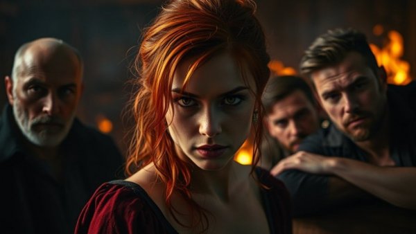 Taylor Swift romance tropes: Juxtaposed images of intense characters.