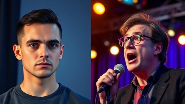 Celebrity figures engaging in conversation, illustrating celebrity scandals.