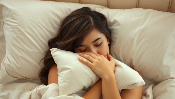 Woman in bed covering face, illustrating burnout focus.