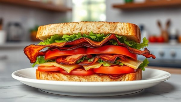 Best BLT sandwich with crispy bacon, fresh lettuce, ripe tomatoes.