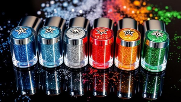 Half Magic Beauty glitter lip glosses in vibrant colors at Sephora UK launch.