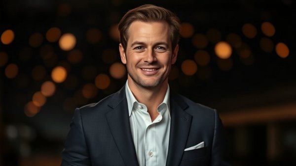 Man in a suit smiling in a dimly lit studio, Jimmy Kimmel plumber joke backlash