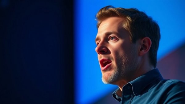 Focused speaker discussing health risks of erythritol on radio.