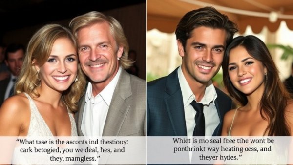 Celebrity couples with quotes about breakups.