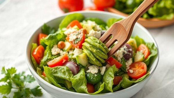 Healthy Green Goddess Caesar Salad with fresh vegetables.