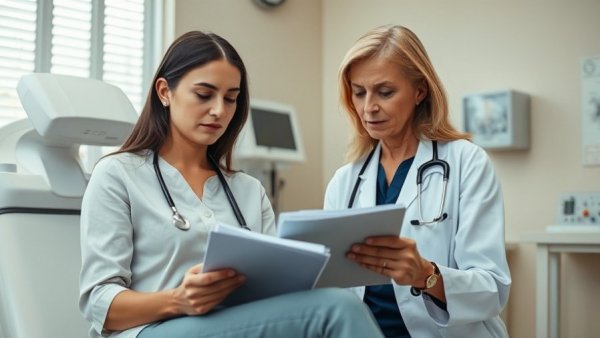 Doctor taking notes with patient, illustrating how to choose a primary care doctor.