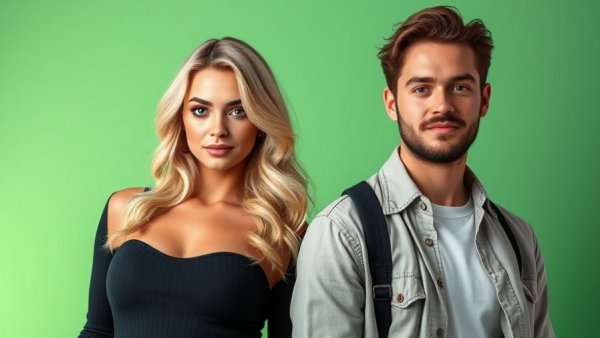 Elegant celebrities striking a pose against a vibrant background.