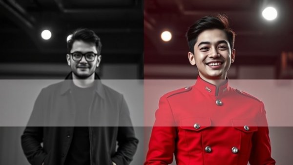 Jackson family entertainers in contrasting black and white and color.