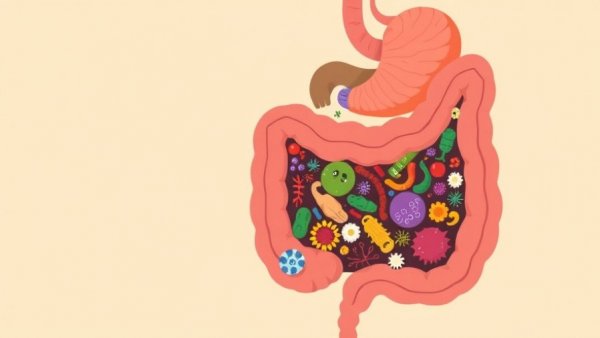 Parasite Cleanses: Colorful illustration of microorganisms in digestive tract